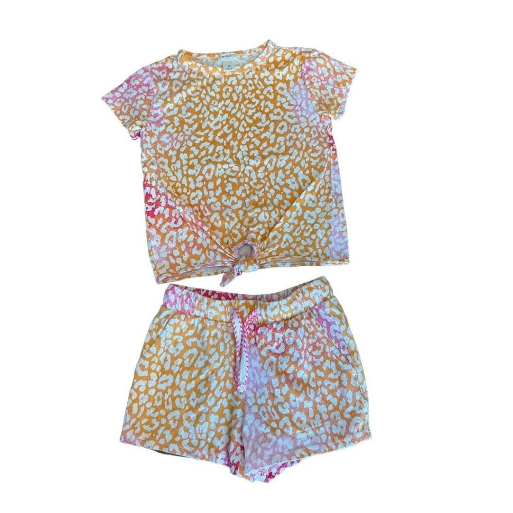 XS Crewcuts by J.Crew 100% Cotton Girls Outfit Short Set Jersey Knit